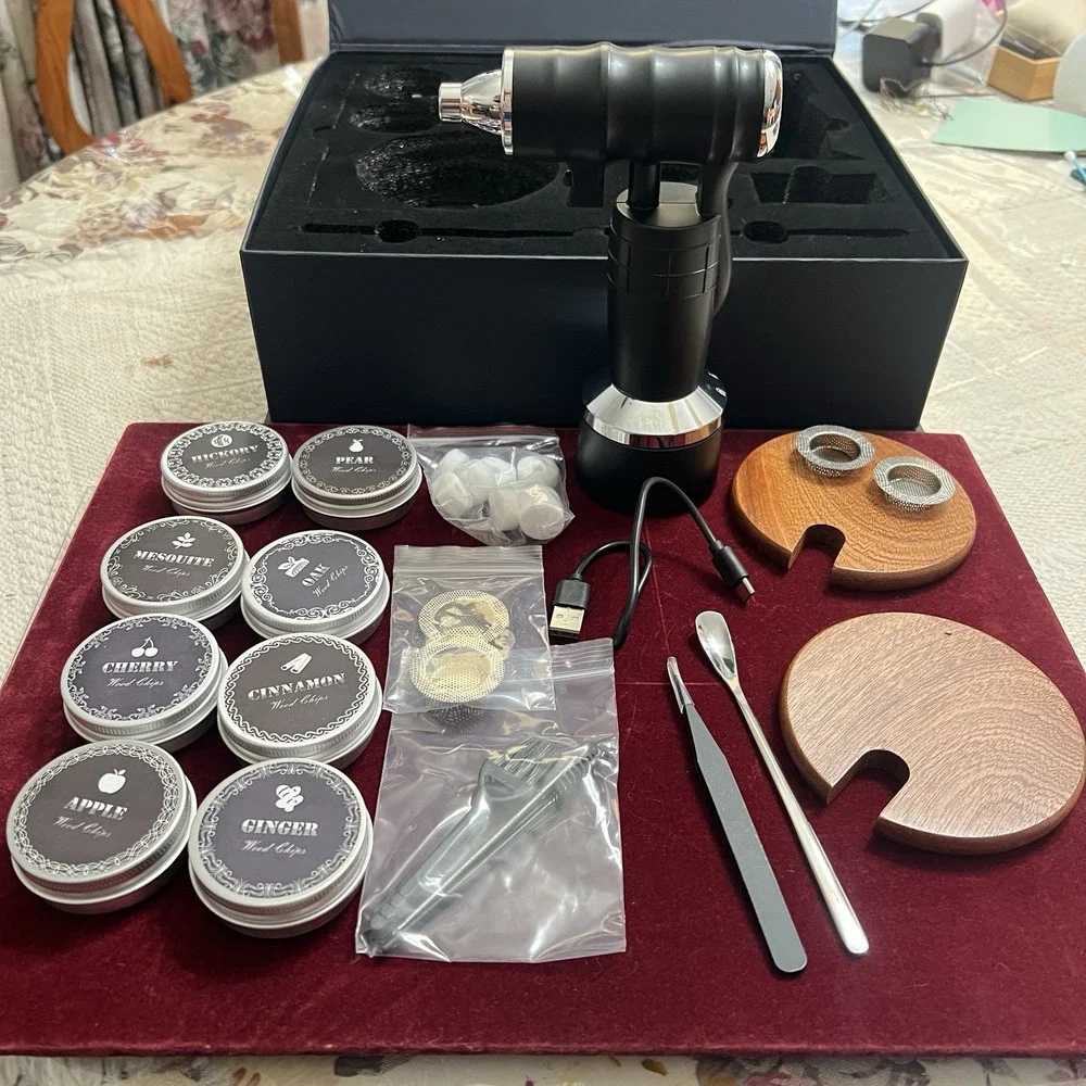 CIKSMO Electric Cocktail Smoker Kit Complete All Canasters Full. For all alcohol